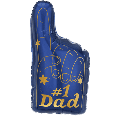 No.1 Dad Finger Large Foil Balloon 1pc (PartyDeco 32
