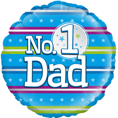 Number 1 Dad Fathers Day Foil Balloon (18