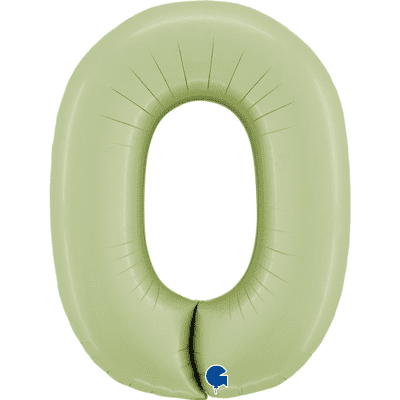 Olive Green Number 0 Balloon - Foil Number Balloon 1pc (40