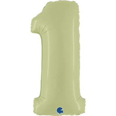 Olive Green Number 1 Balloon - Foil Number Balloon 1pc (40