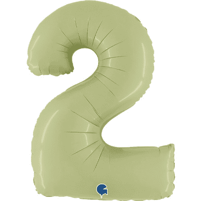 Olive Green Number 2 Balloon - Foil Number Balloon 1pc (40