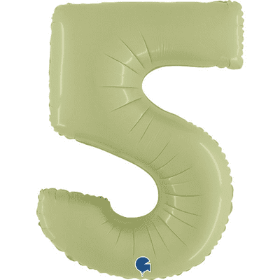 Olive Green Number 5 Balloon - Foil Number Balloon 1pc (40