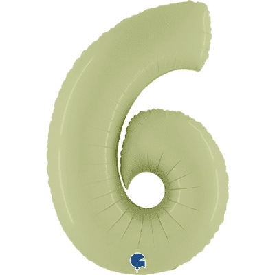 Olive Green Number 6 Balloon - Foil Number Balloon 1pc (40