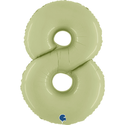 Olive Green Number 8 Balloon - Foil Number Balloon 1pc (40