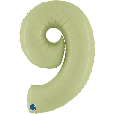 Olive Green Number 9 Balloon - Foil Number Balloon 1pc (40