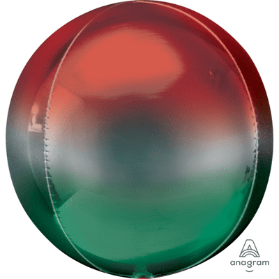 Ombre Orbz Balloon - Red & Green Orbz (15