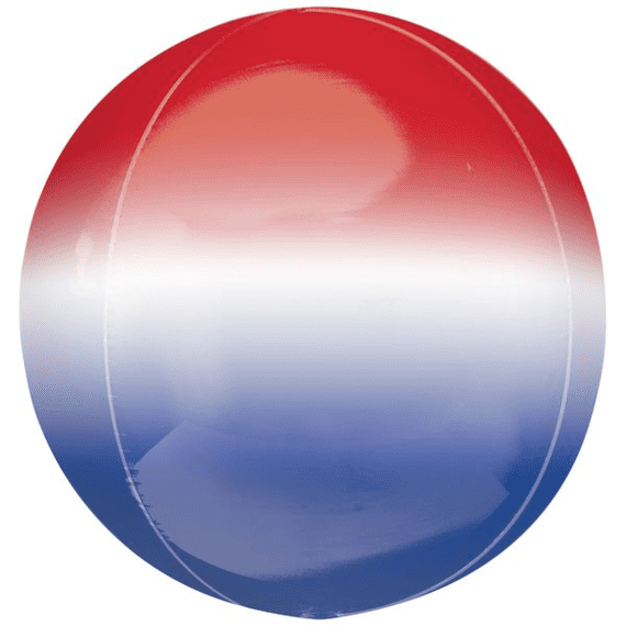 Ombre Orbz Balloon - Red, White & Blue Orbz Balloons