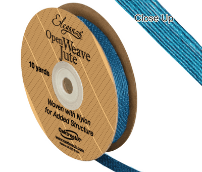 Open Weave Jute Aqua Ribbon 10mm x 9.1m (Eleganza) 1pc
