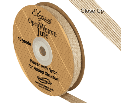 Open Weave Jute Natural Ribbon 10mm x 9.1m (Eleganza) 1pc
