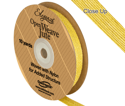 Open Weave Jute Yellow Ribbon 10mm x 9.1m (Eleganza) 1pc