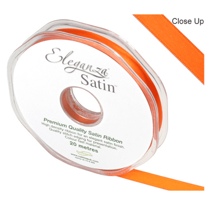 Orange Double Faced Satin Ribbon 10mm x 20m (Eleganza) 1pc