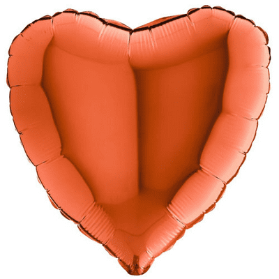 Orange Heart Foil Balloon (18