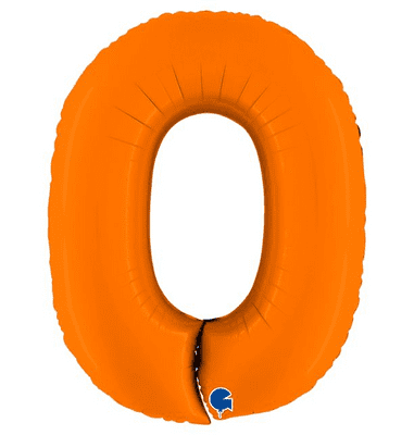 Orange Number 0 Balloon - Foil Number Balloon 1pc (40