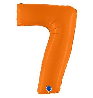 Orange Number 7 Balloon - Foil Number Balloon 1pc (40