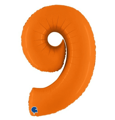 Orange Number 9 Balloon - Foil Number Balloon 1pc (40