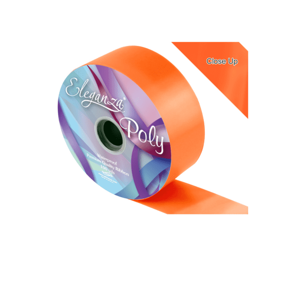 Orange Poly Ribbon 50mm x  91m | Free Delivery