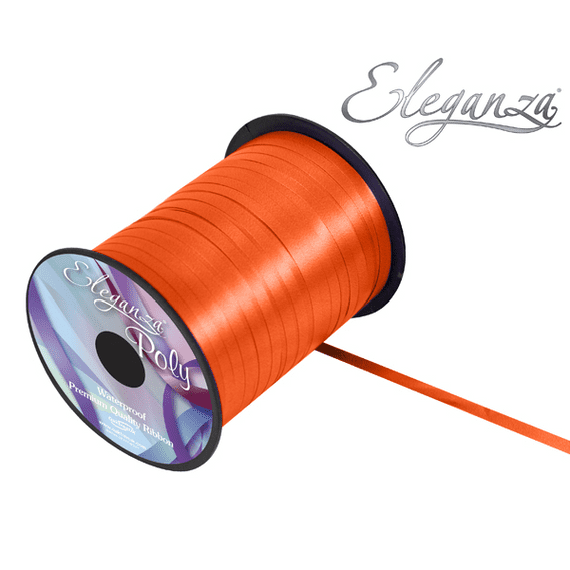Eleganza Orange Balloon Ribbon - 500 yard x 5mm curling ribbon for balloons.