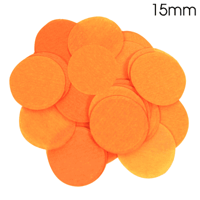 Orange Tissue Paper Confetti | 15mm Round | 14g Bag