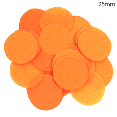Orange Tissue Paper Confetti | 25mm Round | 100g Bag