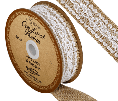 Overlaced Hessian White 26mm x 4.47m (Eleganza) 1pc