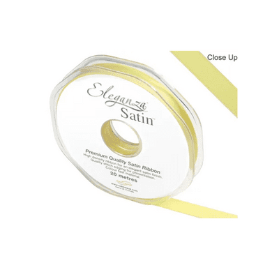 Pale Yellow Double Faced Satin Ribbon 10mm x 20m (Eleganza) 1pc