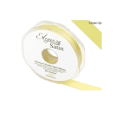 Pale Yellow Double Faced Satin Ribbon 15mm x 20m (Eleganza) 1pc