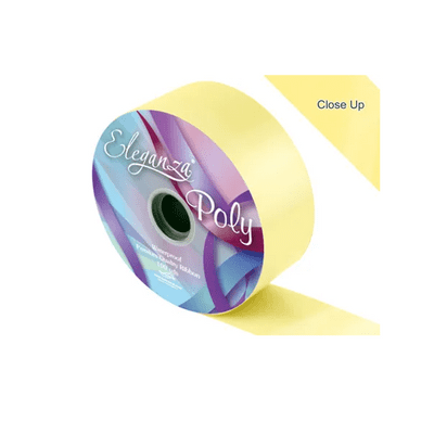 Pale Yellow Poly Ribbon 50mm x  91m (Eleganza) 1pc