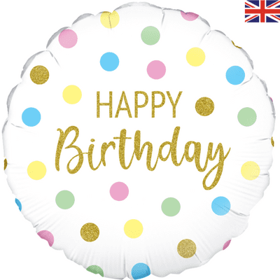 Pastel Dots Birthday Foil Balloon (18