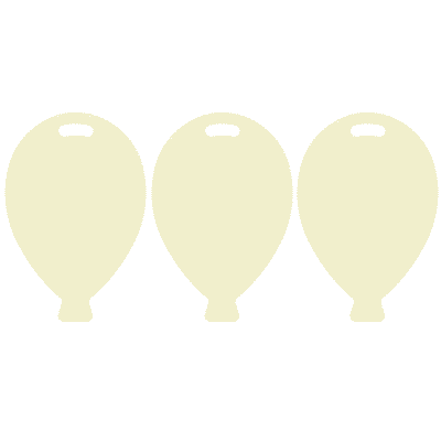 Pastel Ivory Plastic Balloon Shape Weights 100pcs
