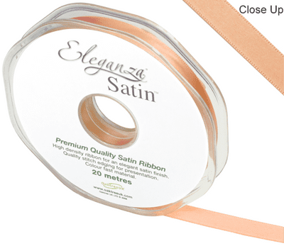 Peach Double Faced Satin Ribbon 10mm x 20m (Eleganza) 1pc
