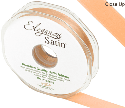 Peach Double Faced Satin Ribbon 15mm x 20m (Eleganza) 1pc