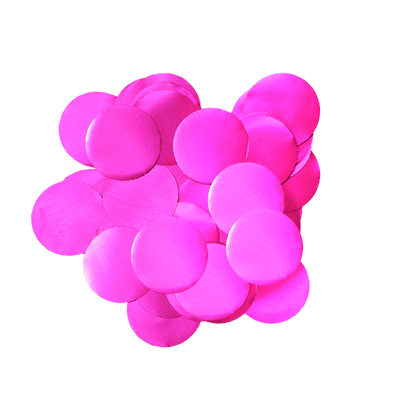 Pearl Fuchsia Foil Confetti | 10mm Metallic Round | 50g Bag