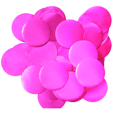 Pearl Fuchsia Foil Confetti | 25mm Metallic Round | 50g Bag