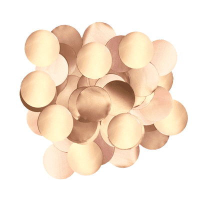 Pearl Rose Gold Foil Confetti | 10mm Metallic Round | 50g Bag