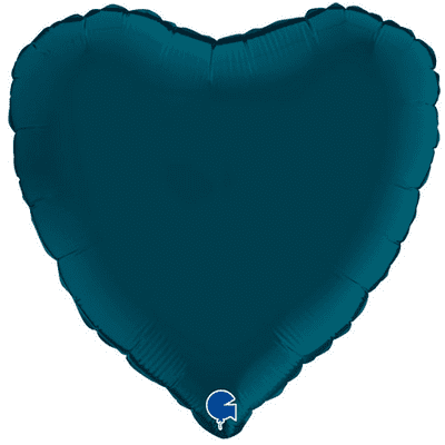 Petrol Blue Satin Heart Foil Balloon (18