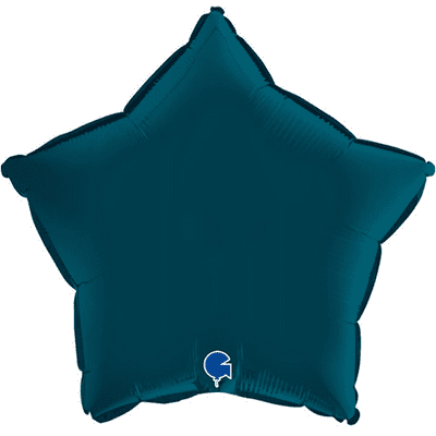 Petrol Blue Satin Star Foil Balloon (18