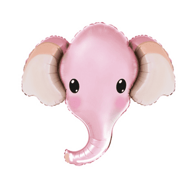 Pink Elephant Head Large Foil Balloon 1pc (Flexmetal 39