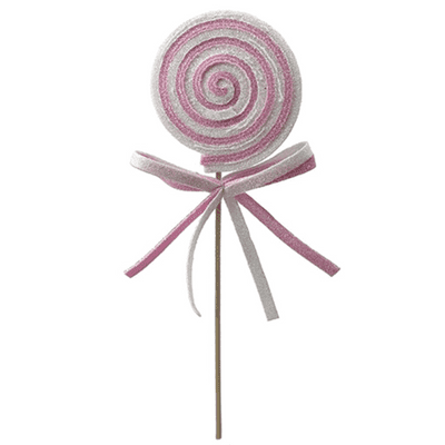 Pink Lollipop Swirl Pick Decoration (32cm) 1pc