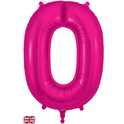 Pink Number 0 Balloon - Foil Number Balloon 1pc (34