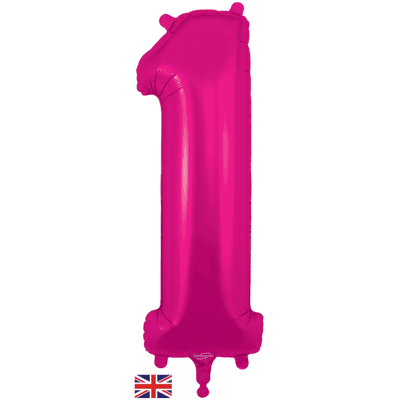 Pink Number 1 Balloon - Foil Number Balloon 1pc (34
