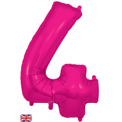 Pink Number 4 Balloon - Foil Number Balloon 1pc (34