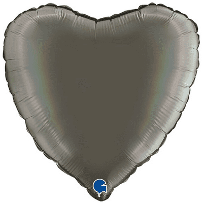 Platinum Grey Heart Foil Balloon (18