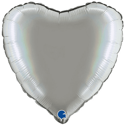 Platinum Pure Grey Heart Foil Balloon (18