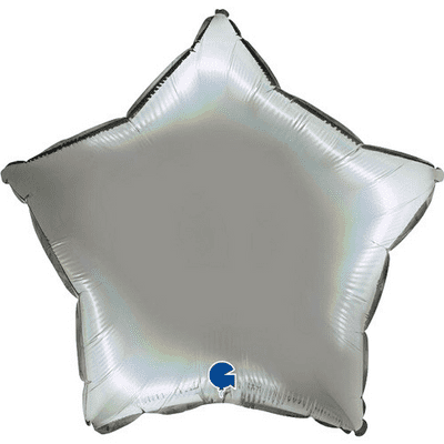 Platinum Pure Grey Star Foil Balloon (18