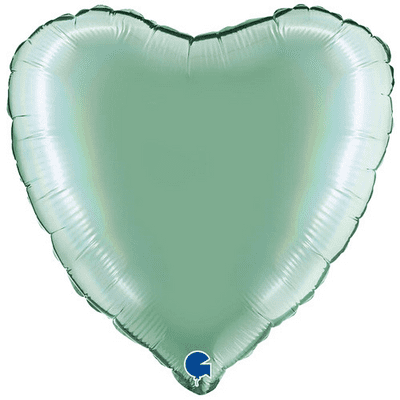 Platinum Tiffany Blue Heart Foil Balloon (18