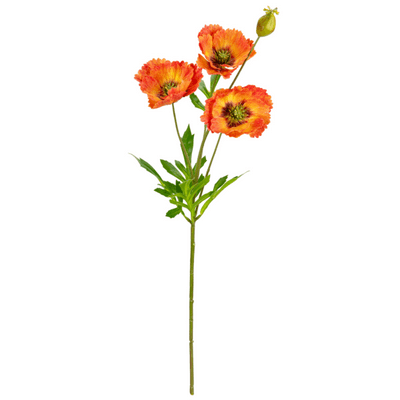Poppy Spray (Orange) 70cm (Eleganza) 1pc
