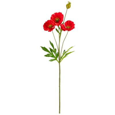 Poppy Spray (Red) 66cm (Eleganza) 1pc