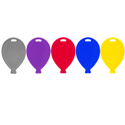 Primary Mix Plastic Balloon Shape Weights 100pcs
