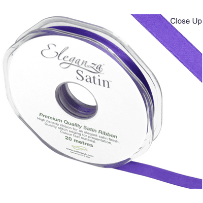 Purple Double Faced Satin Ribbon 10mm x 20m (Eleganza) 1pc
