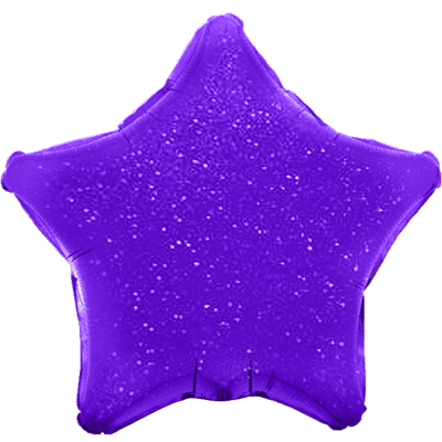 Purple Holographic Star Foil Balloon (19